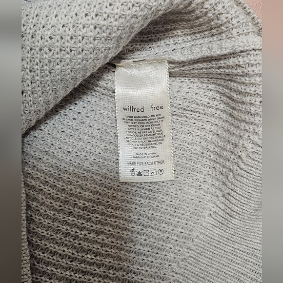 Aritzia Wilfred Free Hillside Wool Waffle Knit Sweater Crewneck Sz L - Picture 5 of 9